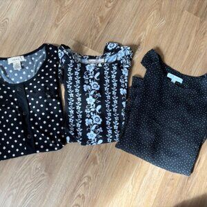 Bundle Womens Black Office Casual Tops Diana Belle Philosophy Christina B EUC M